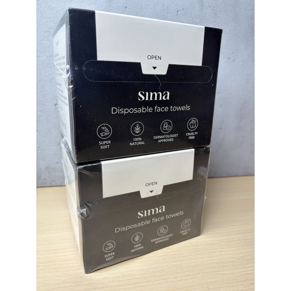 Sima Disposable Face Towels for Drying 100% Cotton Face Wipes‎ 2 Boxes Of 50